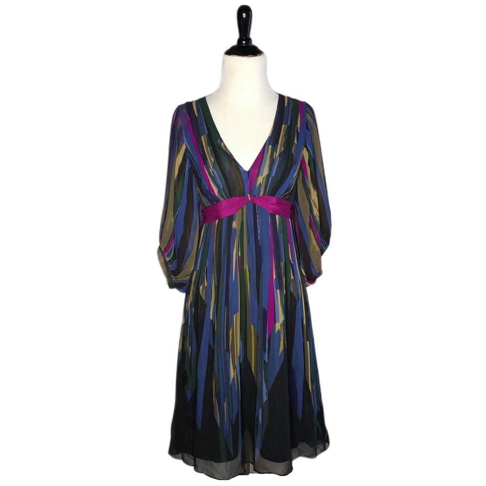 NEW Ted Baker Abstract Silk Multi Color Dress